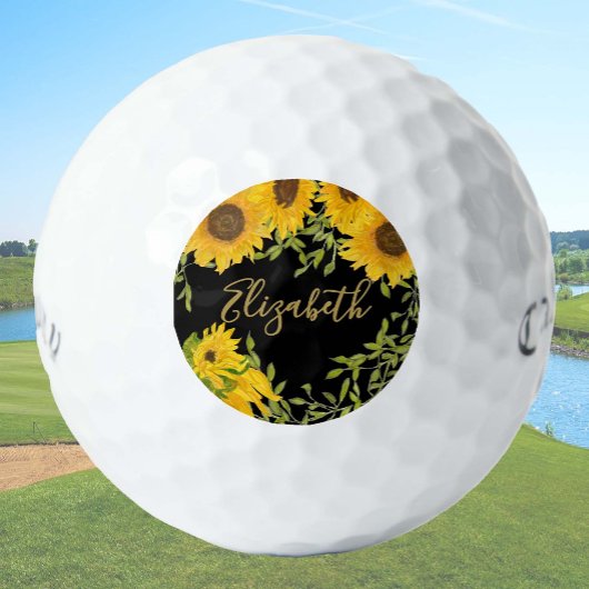 Gelbe Sonnenblumen Zierfrauen Golfball