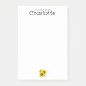 Gelbe Sonnenblumenbezeichnung Post-it Klebezettel (Vorderseite)