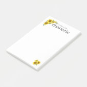 Gelbe Sonnenblumenbezeichnung Post-it Klebezettel (angewinkelt)