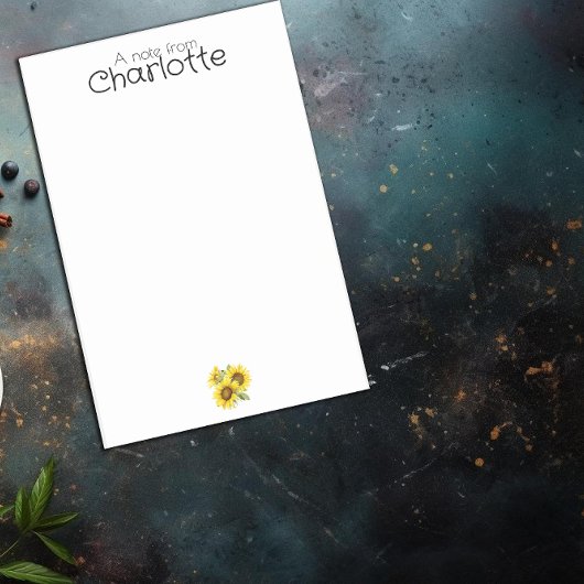 Gelbe Sonnenblumenbezeichnung Post-it Klebezettel