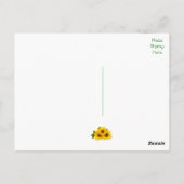 Gelbe Sonnenblumenblume, Blankokarte Postkarte (Rückseite)