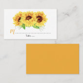 Gelbe Sonnenblumenblume Hochzeitssehen Platzkarten (Vorne/Hinten)