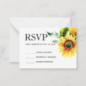 Gelbe Sonnenblumenblume, lebhafter Frühlingsbukett Mitteilungskarte (Vorderseite)