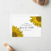 Gelbe Sonnenblumenblüten teilen sich eine Gedächtn Mitteilungskarte (Vorderseite/Rückseite Beispiel)