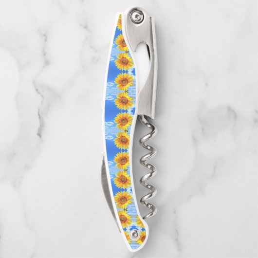 Gelbe Sonnenblumencreme Kellnermesser (Rückseite)