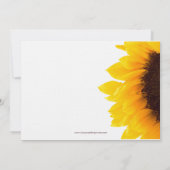 Gelbe Sonnenblumendusche Einladung (Rückseite)