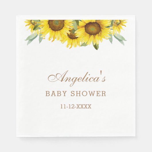 Gelbe Sonnenblumendusche Serviette (Vorderseite)