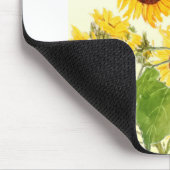 Gelbe Sonnenblumenfelder Wasserfarbe Mousepad (Ecke)