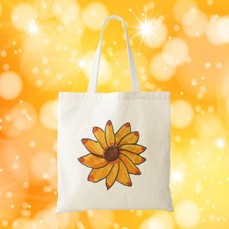 Gelbe Sonnenblumenhandfarbe Tragetasche
