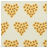 Gelbe Sonnenblumenherzen auf hellgelbem Stoff (Muster)