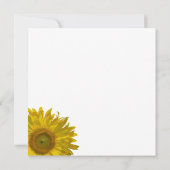 Gelbe Sonnenblumenkante Hochzeitessen Probe Einladung (Rückseite)