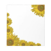 Gelbe Sonnenblumenkante Notizblock (Vorderseite)