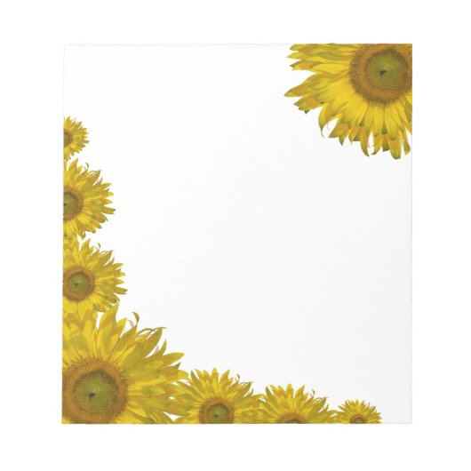 Gelbe Sonnenblumenkante Notizblock (Vorderseite)
