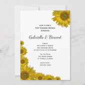 Gelbe Sonnenblumenkantenpost Hochzeitsfeier Einladung (Vorderseite)