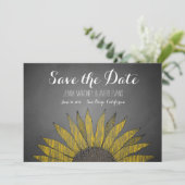Gelbe Sonnenblumenkhalle Save the Date (Stehend Vorderseite)