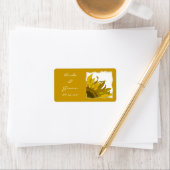 Gelbe Sonnenblumenkirche Adressaufkleber (Insitu)