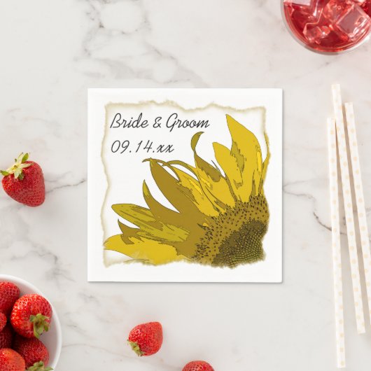 Gelbe Sonnenblumenkirche Serviette (Beispiel)