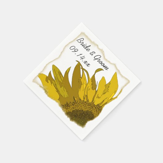 Gelbe Sonnenblumenkirche Serviette (Ecke)