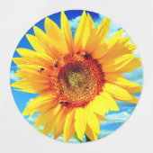 Gelbe Sonnenblumenkleber Etiketten (Design 1)