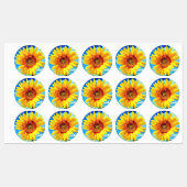Gelbe Sonnenblumenkleber Etiketten (Blatt)