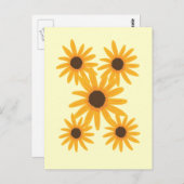 Gelbe Sonnenblumenmalerei Postkarten (Vorne/Hinten)