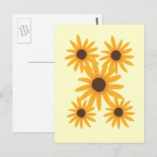 Gelbe Sonnenblumenmalerei Postkarten (Vorne/Hinten)