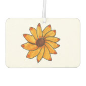 Gelbe Sonnenblumenmarkierhand gezogen Autolufterfrischer (Rückseite)