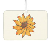 Gelbe Sonnenblumenmarkierhand gezogen Autolufterfrischer (Vorderseite)