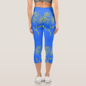 Gelbe Sonnenblumenmuster Leggings (Rückseite)