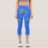 Gelbe Sonnenblumenmuster Leggings (Vorderseite)