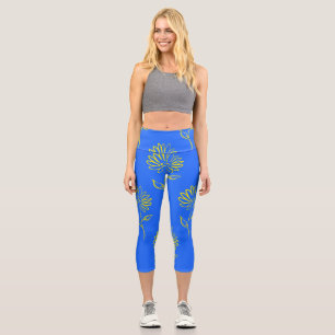 Gelbe Sonnenblumenmuster Leggings