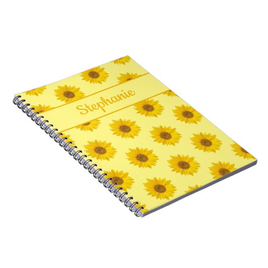 Gelbe Sonnenblumenmuster Notizblock (Rechte Seite)