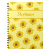 Gelbe Sonnenblumenmuster Notizblock (Vorderseite)
