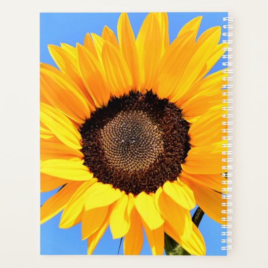 Gelbe Sonnenblumenplaner Planer (Rückseite)