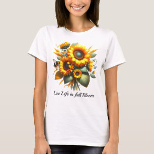 Gelbe Sonnenblumenstrauß-Blumen T-Shirt
