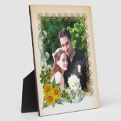 Gelbe Sonnenblumeporträt-Fotoplakette Fotoplatte (Seite)