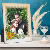 Gelbe Sonnenblumeporträt-Fotoplakette Fotoplatte (Seite)