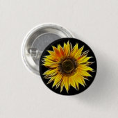 Gelbe Sonnenblumesun-Blumen-Pflanze Button (Vorne & Hinten)