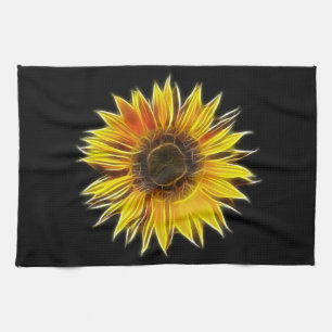 Gelbe Sonnenblumesun-Blumen-Pflanze Geschirrtuch