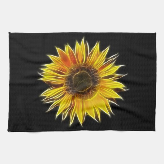 Gelbe Sonnenblumesun-Blumen-Pflanze Geschirrtuch (Horizontal)