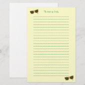 Gelbe Sonnenbrille Leinengestationerie Briefpapier (Vorne/Hinten)