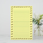 Gelbe Sonnenbrille Lined Stationery Briefpapier (Stehend Vorderseite)