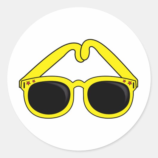 Gelbe Sonnenbrille Sonnenbrillen Aufkleber (Vorderseite)