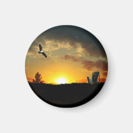 Gelbe Sonnencreme-Wiesenmagnet Magnet