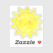 Gelbe Sonnenfarbe Aufkleber (Blatt)