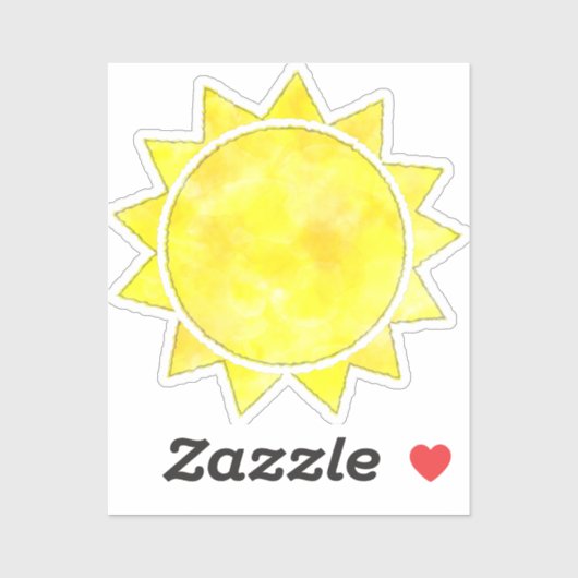 Gelbe Sonnenfarbe Aufkleber (Blatt)