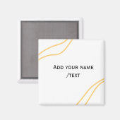 Gelbe spanische Grenzname-Textzeilen Magnet (Vorderseite/Rückseite)