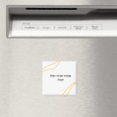 Gelbe spanische Grenzname-Textzeilen Magnet (In Situ (Geschirrspüler))