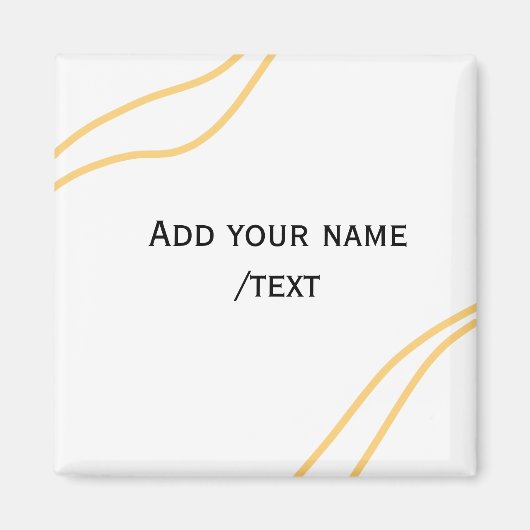 Gelbe spanische Grenzname-Textzeilen Magnet (Vorne)