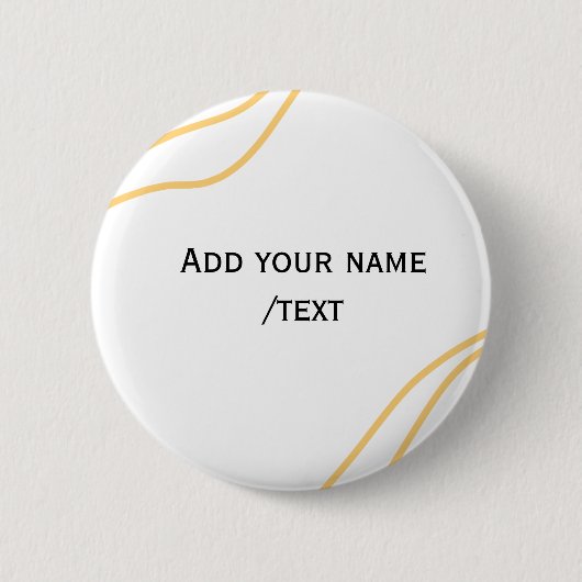 Gelbe spanische Randname-Textzeilen Button (Vorderseite)